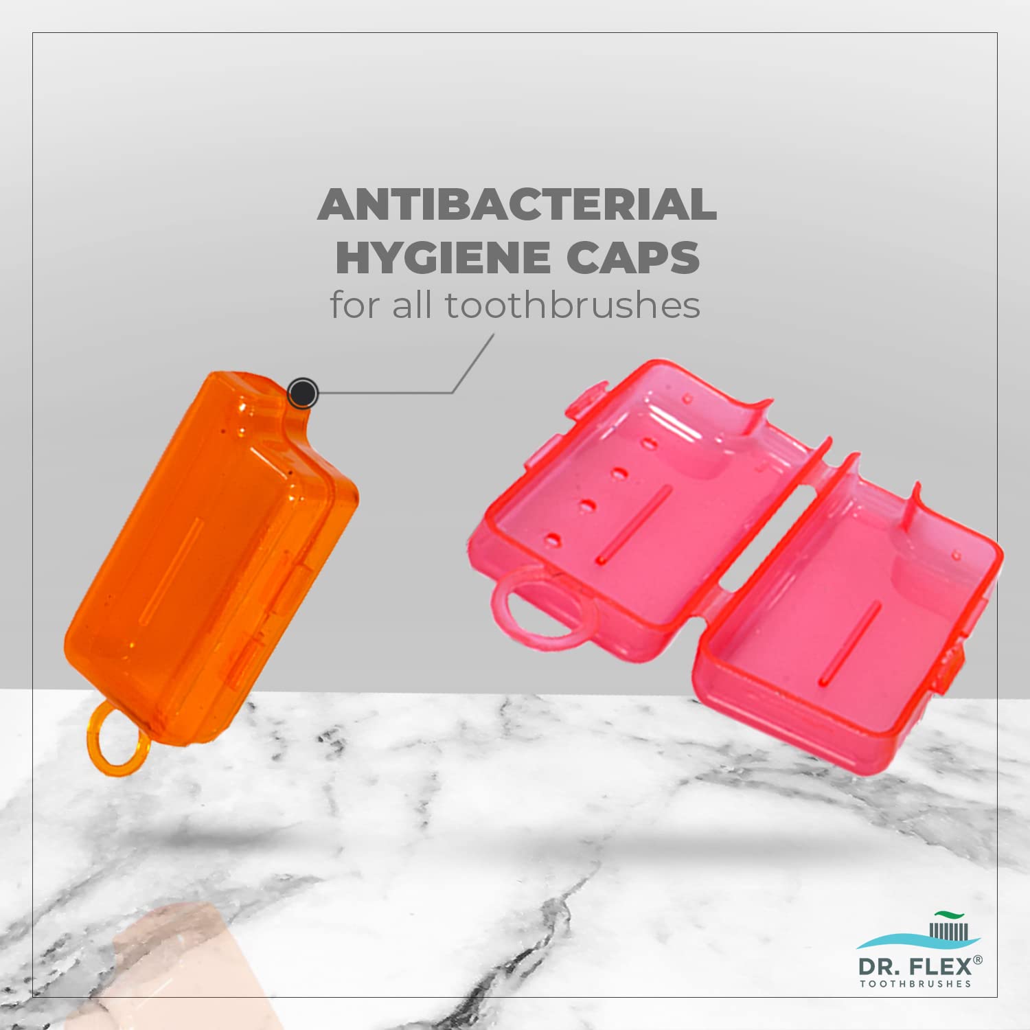 Anti-Bacterial Hygiene Caps for Toothbrush (Pack of 2) – Protects Bristles from Germs & Bacteria, Multicolour