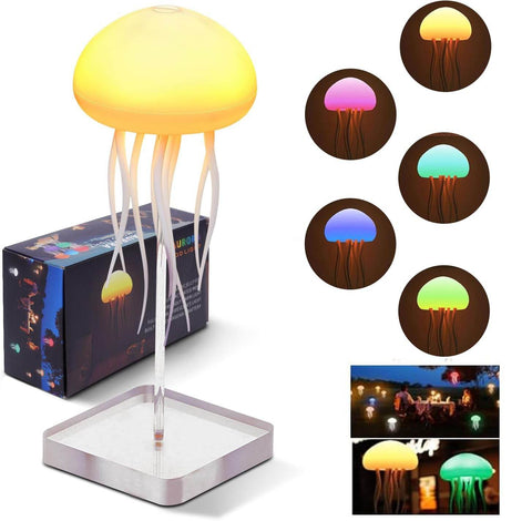 Jellyfish LED Night Light – 7-Color Changing Baby Room Lamp | Hanging + Base | Aesthetic Ocean-Themed Decor & Gift