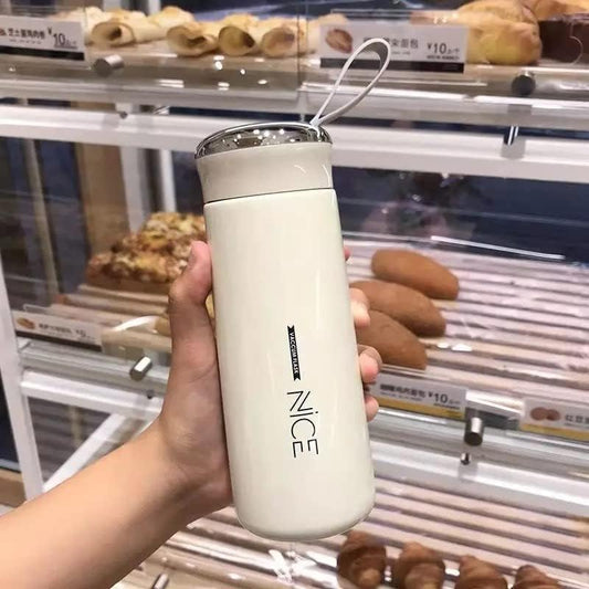 Nice Water Bottle BPA-Free with Glass Inner Liner & Plastic Shell – 400ml, Portable & Multicolor | Perfect for School, Gym, Office, Home