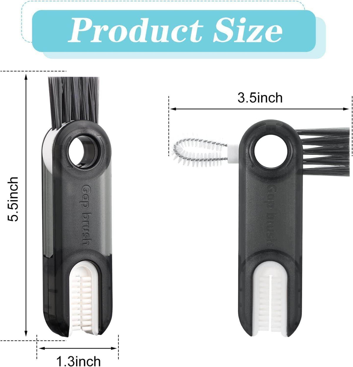 3 in 1 Cup Lid Gap Cleaning Brush, Bottle lid Cleaning Brush, Tiny Bottle Cup Lid Straw Cleaner Tools (2Pcs, Multi Color)