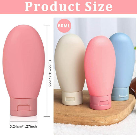 3Pcs Leak-Proof Travel Bottles (60ml) - Refillable Toiletry Containers with Lids for Easy Packing and Travel