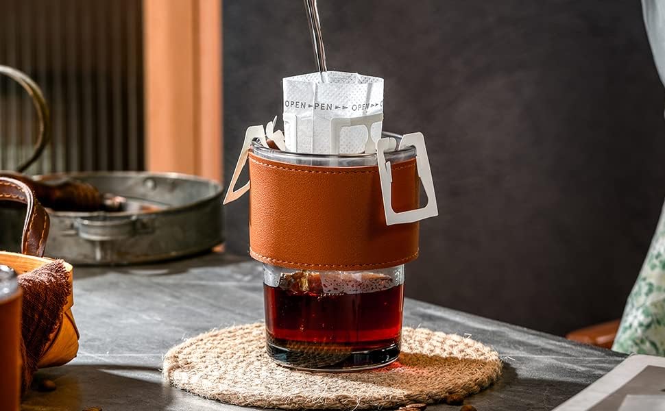 Glass Mug with Straw and Cover, 400 ml Capacity | Leakproof Glass Coffee Mug with Silicone Straw and Lid Tumbler