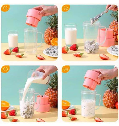 Gardino Juicer Mixer, straw-type juicing cup 4 Blade Smoothie Maker & Portable Electric USB Juice Maker, Rechargeable Bottle & Portable Fruit Blender Maker Protein Shaker