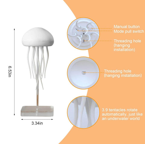 Jellyfish LED Night Light – 7-Color Changing Baby Room Lamp | Hanging + Base | Aesthetic Ocean-Themed Decor & Gift