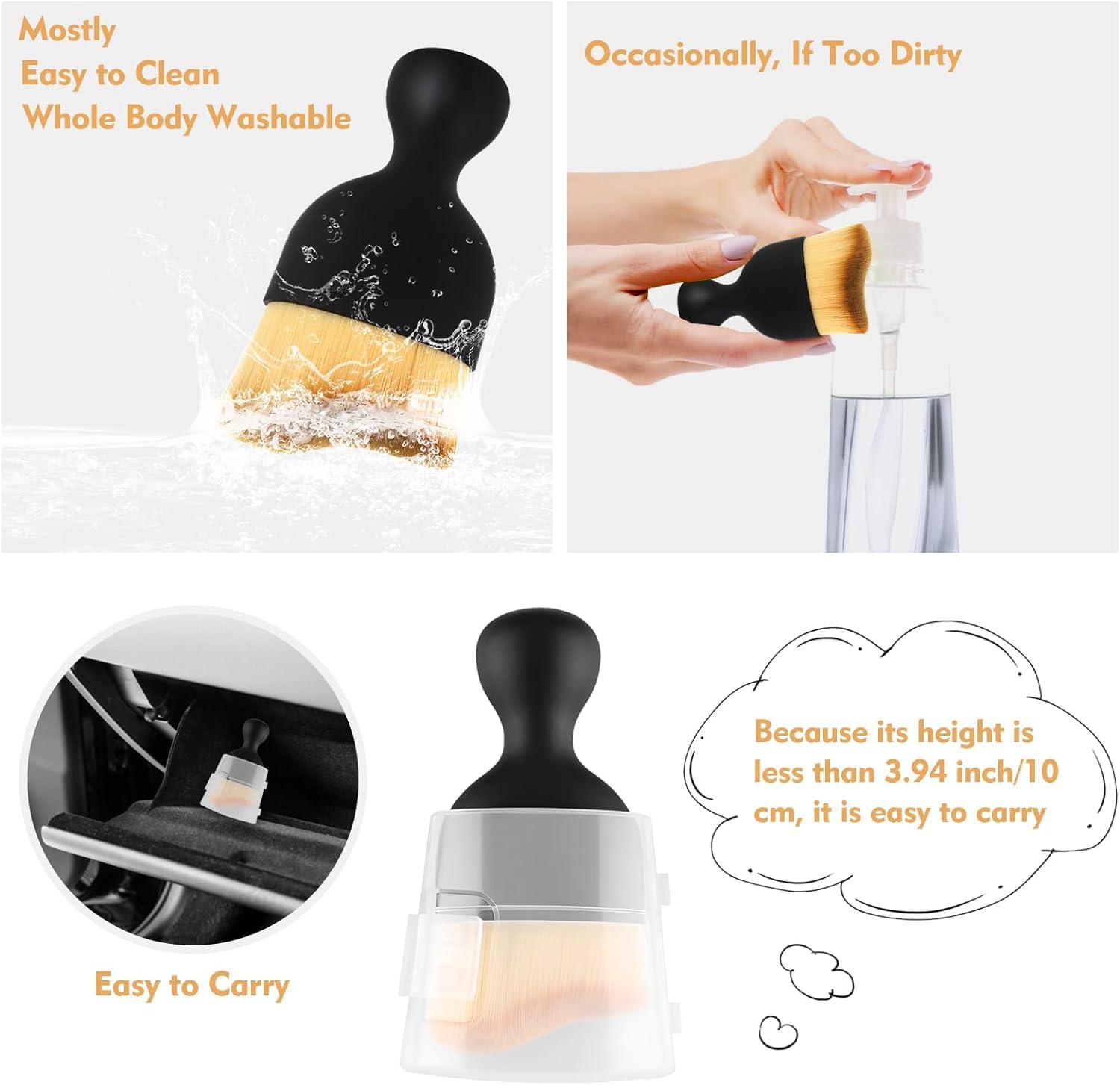 Multipurpose Cleaning Brush for Car Interior, AC Vents, Keyboard, and Gadgets