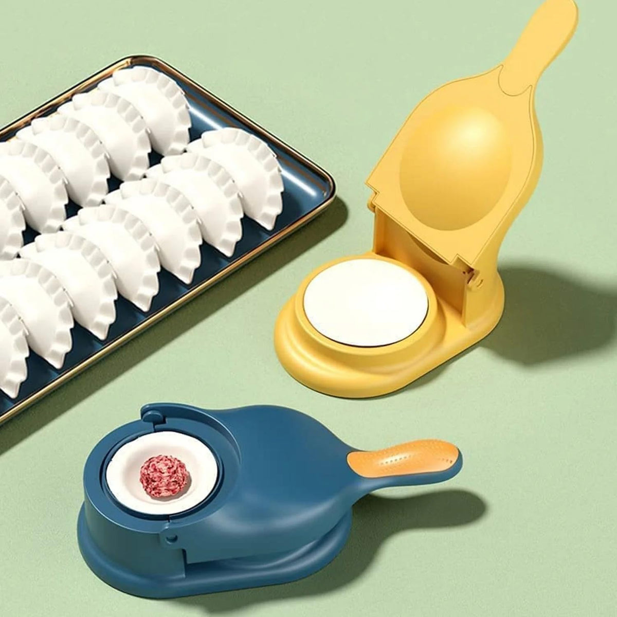 2-in-1 Dumpling Maker, Ghughra & Momos Mould Machine with Skin Press, Kitchen Tool for Gujiya and Puri
