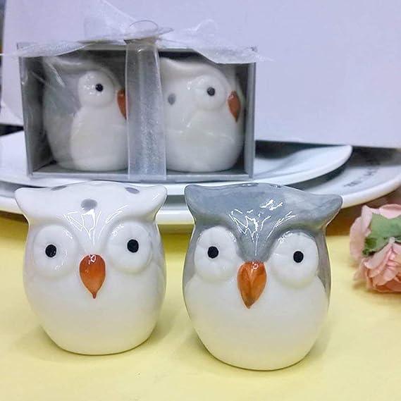 Gardino Delightful Ceramic Owl Salt and Pepper Shakers Set - Add a Touch of Fun to Your Dining Table