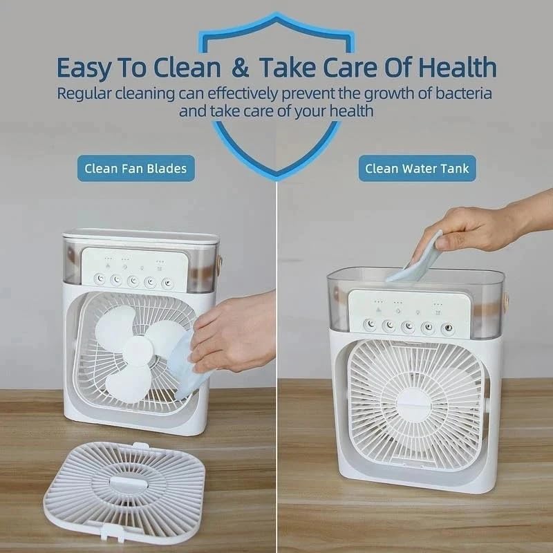 Portable Mini Air Conditioner – Quiet & USB Powered Personal Cooler with 3 Smart Speeds, 360° Adjustable Airflow & Timer for Home, Office & More
