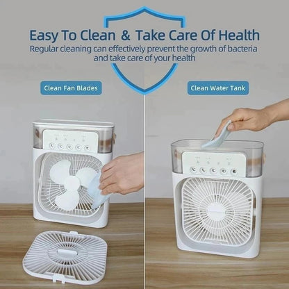 Portable Mini Air Conditioner – Quiet & USB Powered Personal Cooler with 3 Smart Speeds, 360° Adjustable Airflow & Timer for Home, Office & More