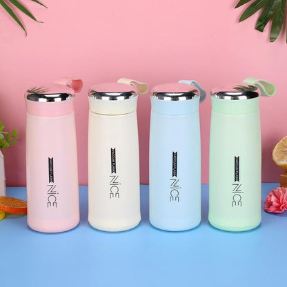 Nice Water Bottle BPA-Free with Glass Inner Liner & Plastic Shell – 400ml, Portable & Multicolor | Perfect for School, Gym, Office, Home