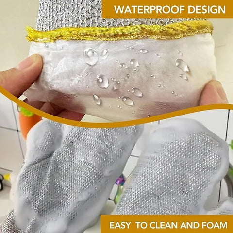Dishwashing Cleaning Gloves – Waterproof & Durable Reusable Kitchen Gloves for Washing Dishes, Skin-Friendly, Anti-Hot, One Size (One Pair)