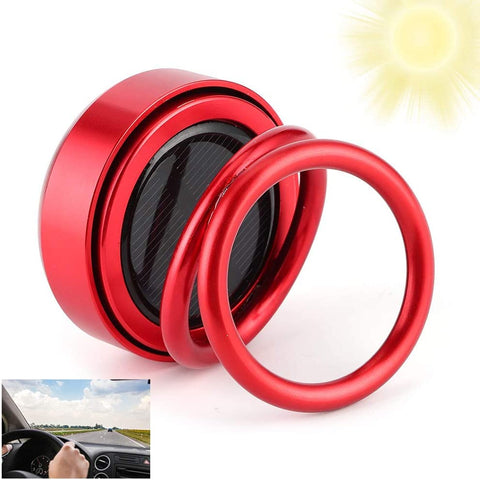 Solar-Powered Car Aroma Diffuser - 360° Double Ring Rotating Car Perfume Air Freshener