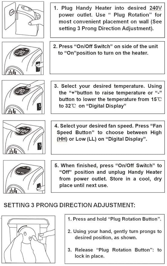 Electric Handy Heater|Wall-Outlet 400 Watts Electric Handy Room Heater