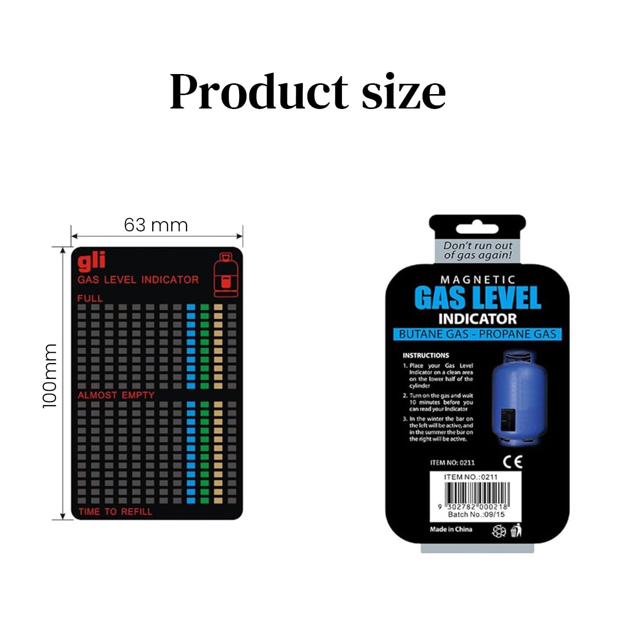 Gas Level Indicator, Propane Gauge for Propane Tank, Reusable Propane Fuel Level Indicator for Home and Kitchen