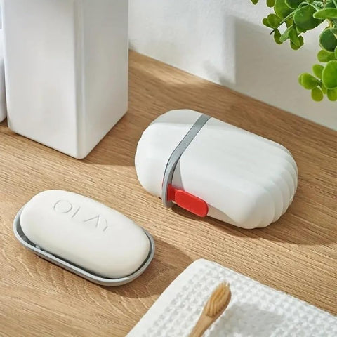Pack of 2 Leakproof Travel Soap Cases | Waterproof Soap Container with Draining Layer | Portable Soap Holder for Bathroom, Camping, Gym & Outdoors
