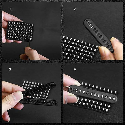 Anti-Lost Car Keychains With Phone Number Tag Metal Keychain Double Pendant Keyring For Car, Bike, Office Home, Black