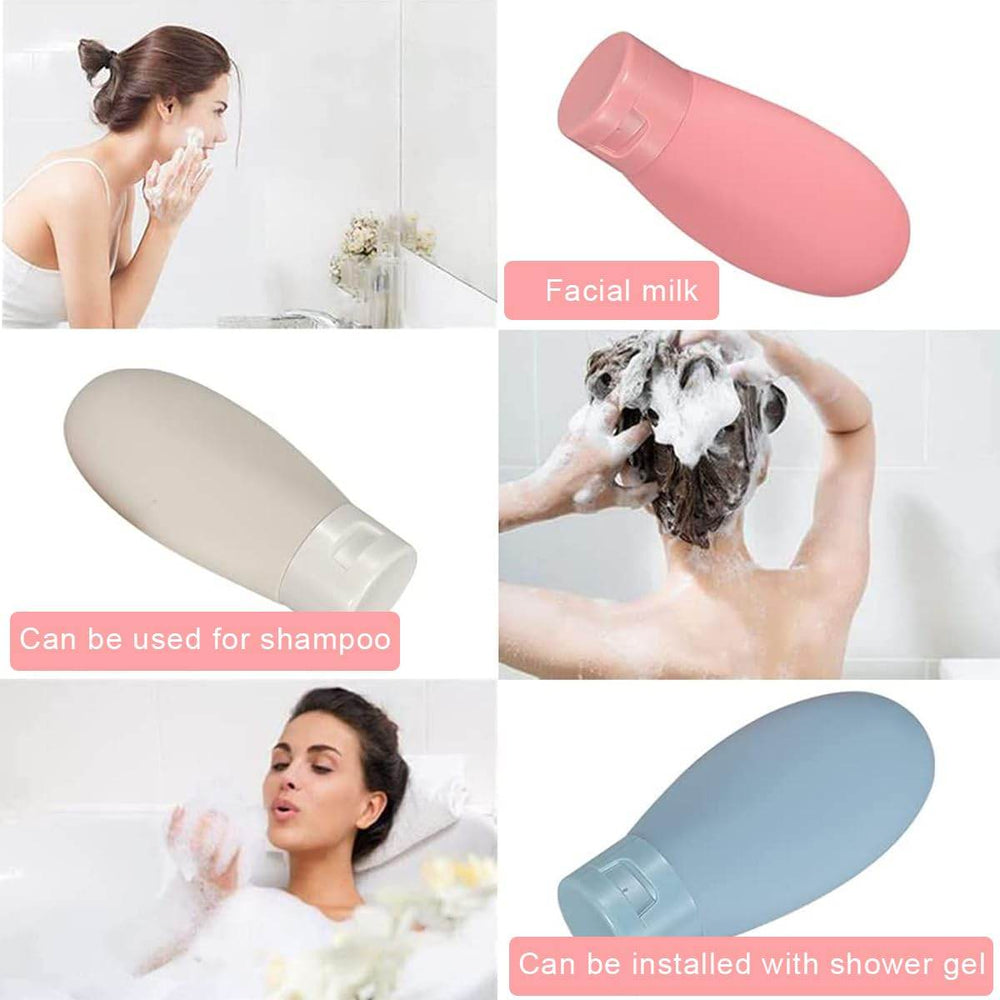 3Pcs Leak-Proof Travel Bottles (60ml) - Refillable Toiletry Containers with Lids for Easy Packing and Travel