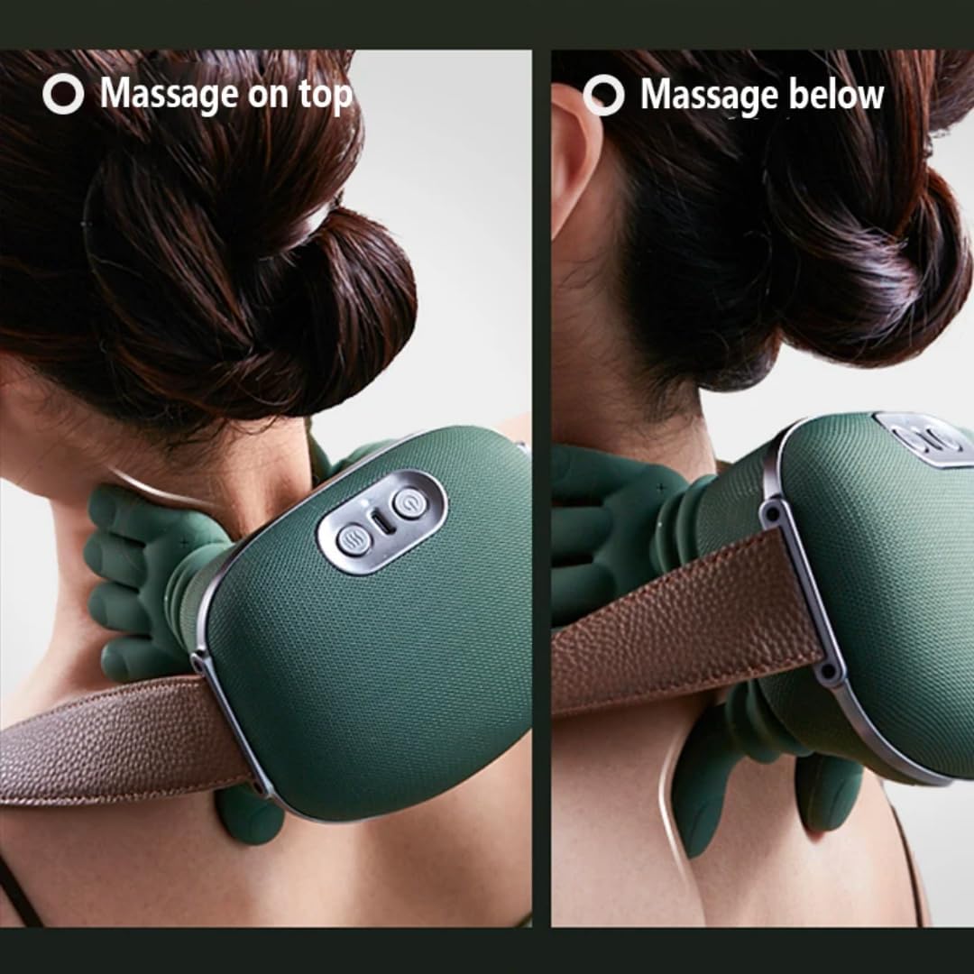 Heated Wireless Shiatsu Neck & Back Massager | Portable 4D Deep Tissue Electric Massager for Pain Relief