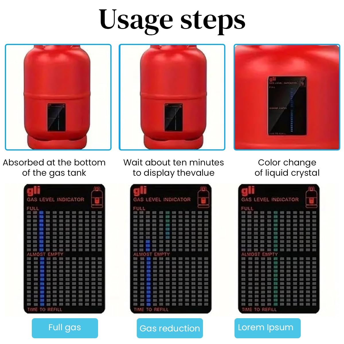 Gas Level Indicator, Propane Gauge for Propane Tank, Reusable Propane Fuel Level Indicator for Home and Kitchen