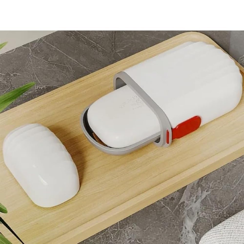 Pack of 2 Leakproof Travel Soap Cases | Waterproof Soap Container with Draining Layer | Portable Soap Holder for Bathroom, Camping, Gym & Outdoors