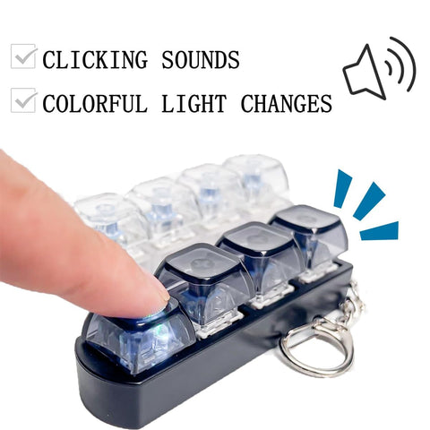 Keyboard Fidget Keychain | Mechanical Key Stress Relief Clicker | Portable Anxiety & Focus Toy