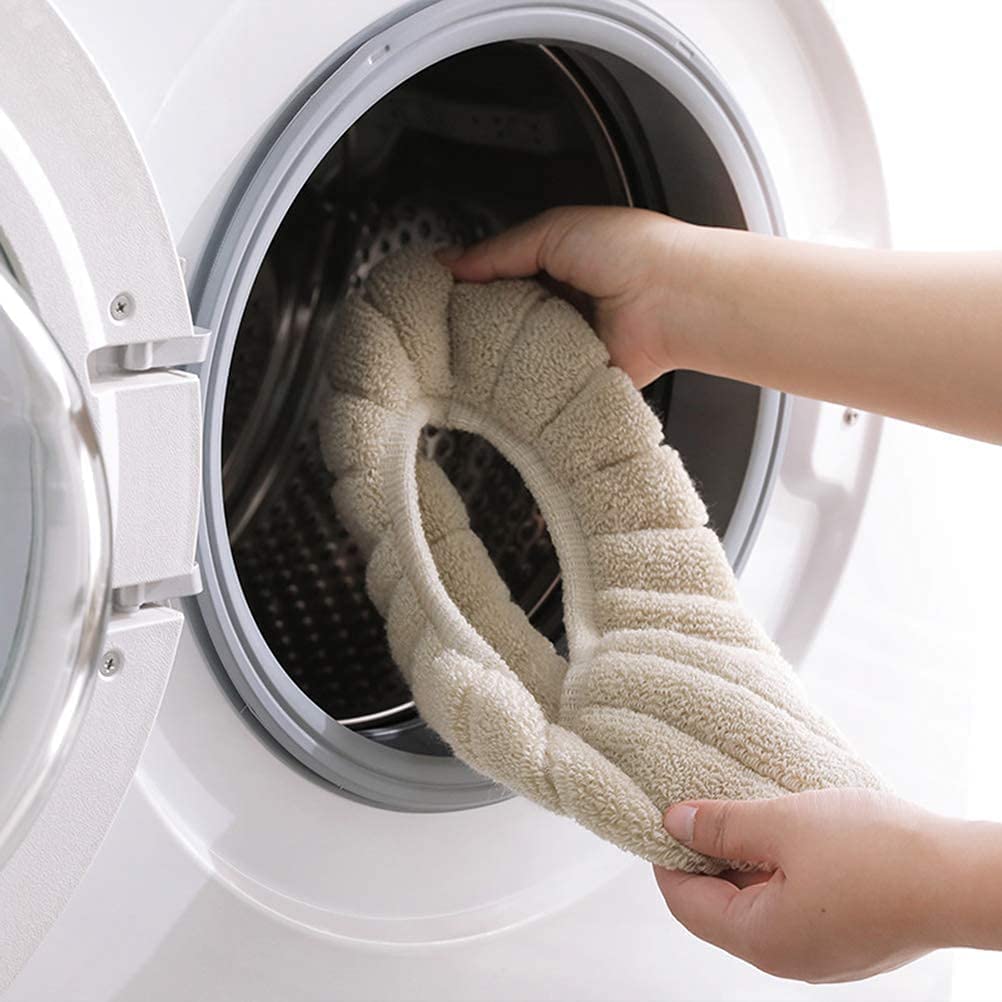 Washable Soft Warmer Toilet Seat Cover, Cushion Mat, and Lid Cover Pads | Stretchable, Easy Installation Toilet Seat Covers (Pack of 1)