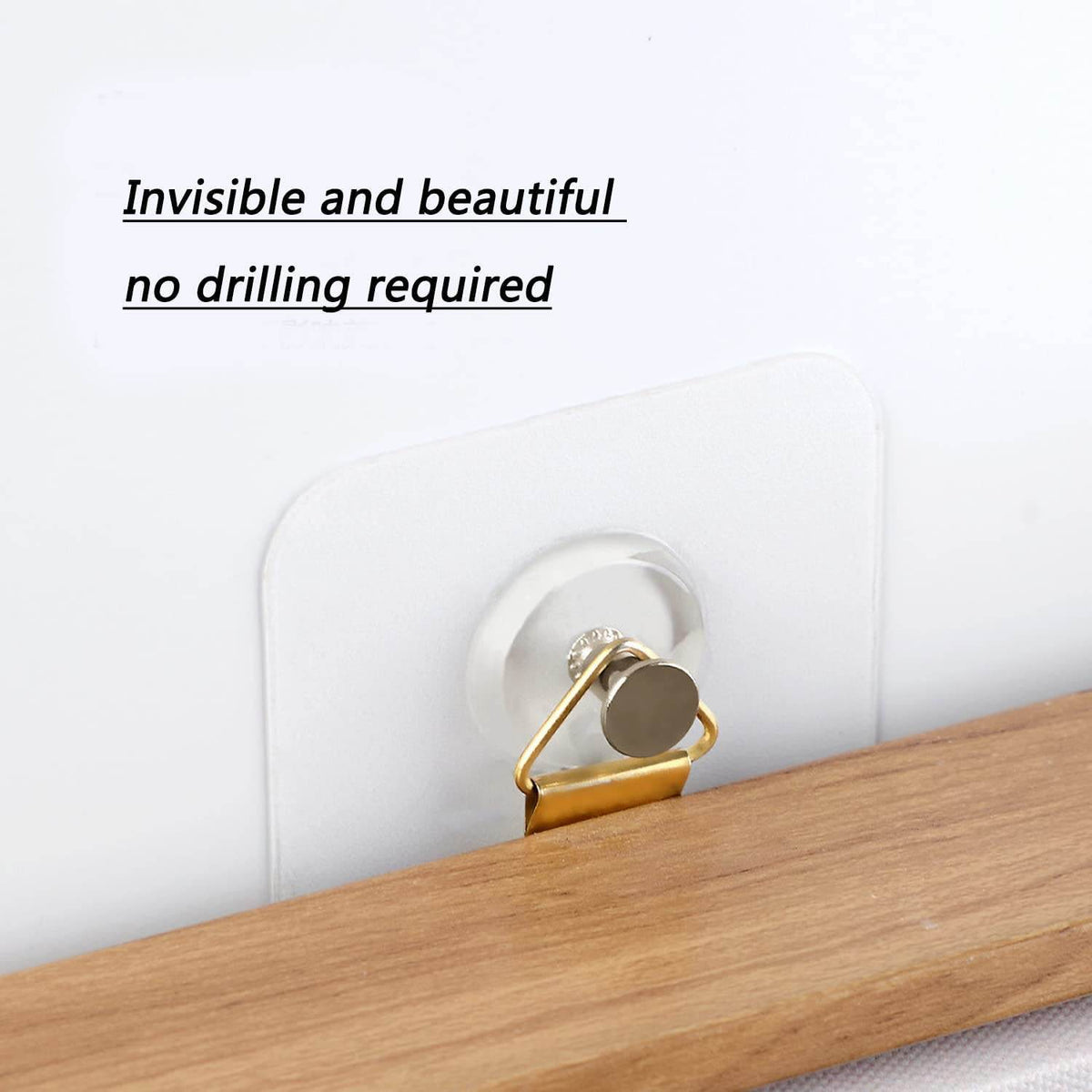 Self Adhesive Photo Frame Hooks - No Drilling, Heavy Duty Nail-Free Wall Hooks for Hanging Frames, Pictures & Home Decor