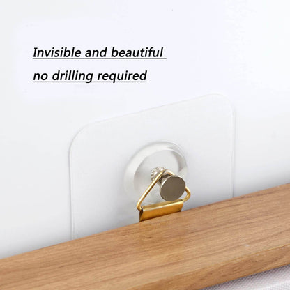 Self Adhesive Photo Frame Hooks - No Drilling, Heavy Duty Nail-Free Wall Hooks for Hanging Frames, Pictures & Home Decor