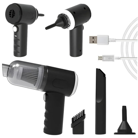 3IN1 Portable Car Vacuum Cleaner with Blower | USB Rechargeable Wireless Handheld