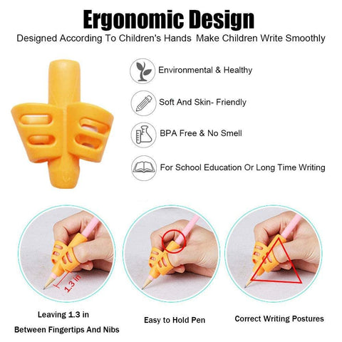 3Pcs Pencil Holder Set – Finger Grip for Kids, Perfect for Handwriting Beginners (Ages 3+), Multi-Color