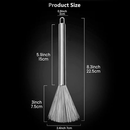 Steel Scrubber Brush with Handle for Kitchen, Pan, Pot, Wok, and Dishes Cleaning