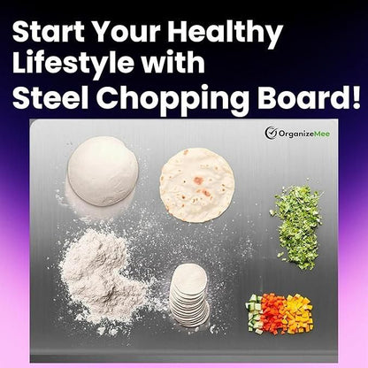 Stainless Steel Chopping Board (35x31cm) – Durable, Non-Slip, Easy-to-Clean Kitchen Prep Surface