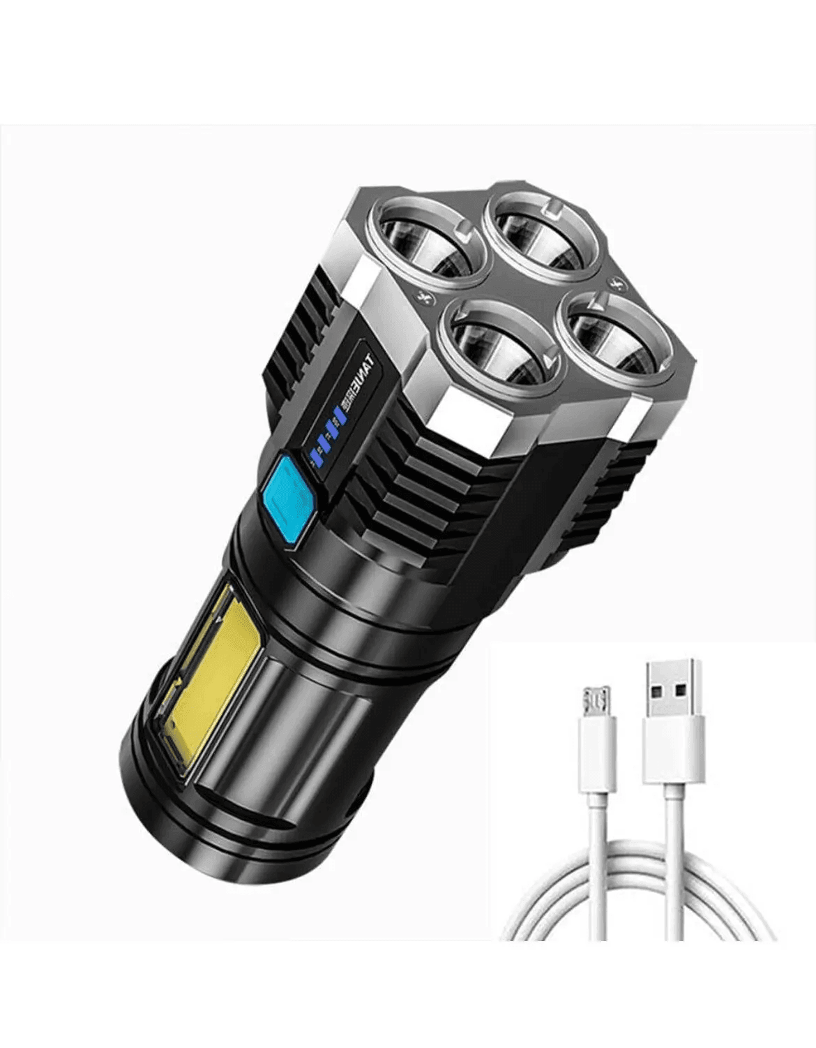 Gardino 2in1 OSL+COB LED Torch Rechargeable Flashlight 4 Modes Long Range 5W Power Light with Charging Indicator