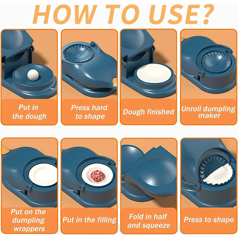 2-in-1 Dumpling Maker, Ghughra & Momos Mould Machine with Skin Press, Kitchen Tool for Gujiya and Puri