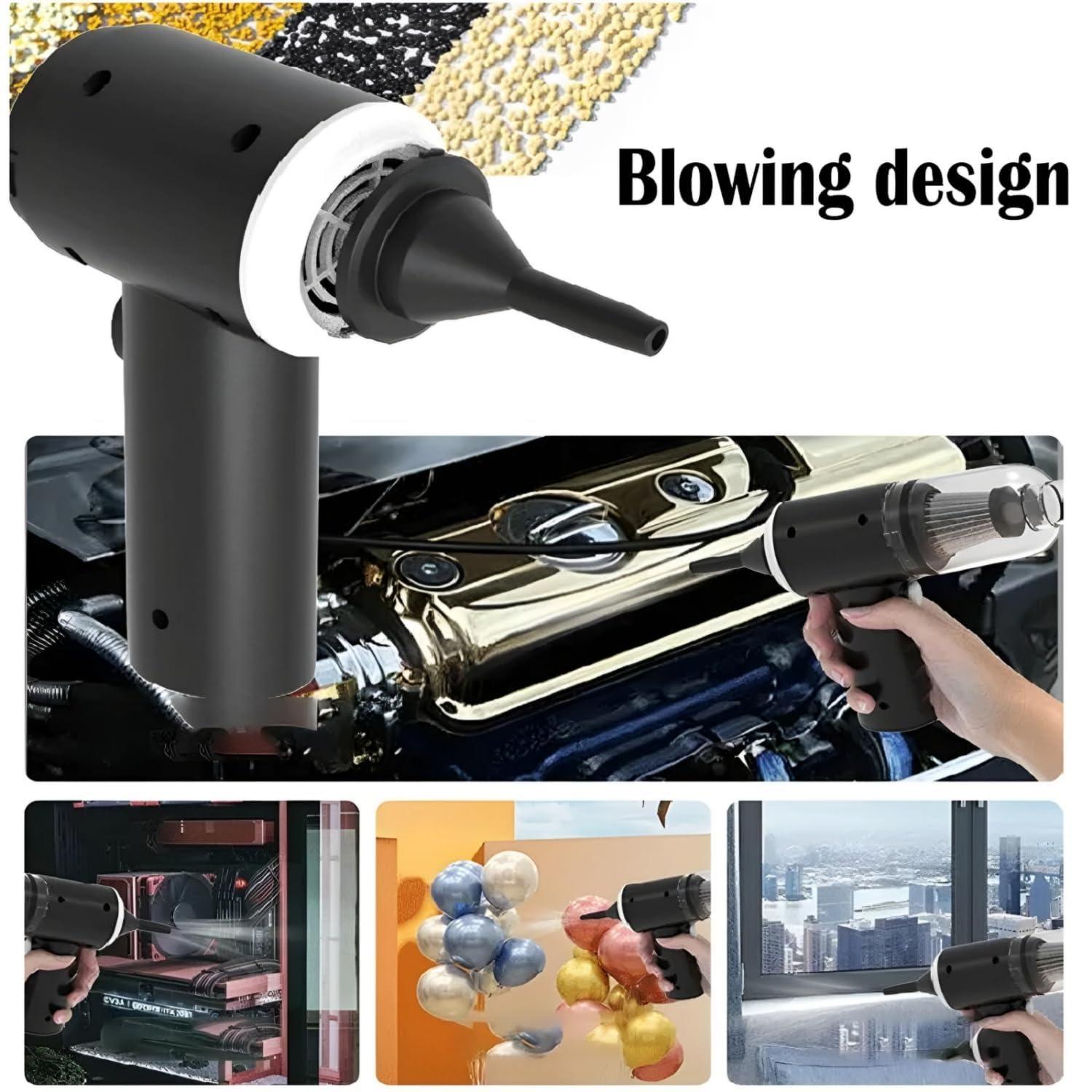 3IN1 Portable Car Vacuum Cleaner with Blower | USB Rechargeable Wireless Handheld