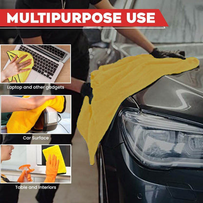 Microfiber Double-Layered Cleaning Cloth 40x40 cm – Extra Thick for Car, Bike, Auto Interiors & Exteriors