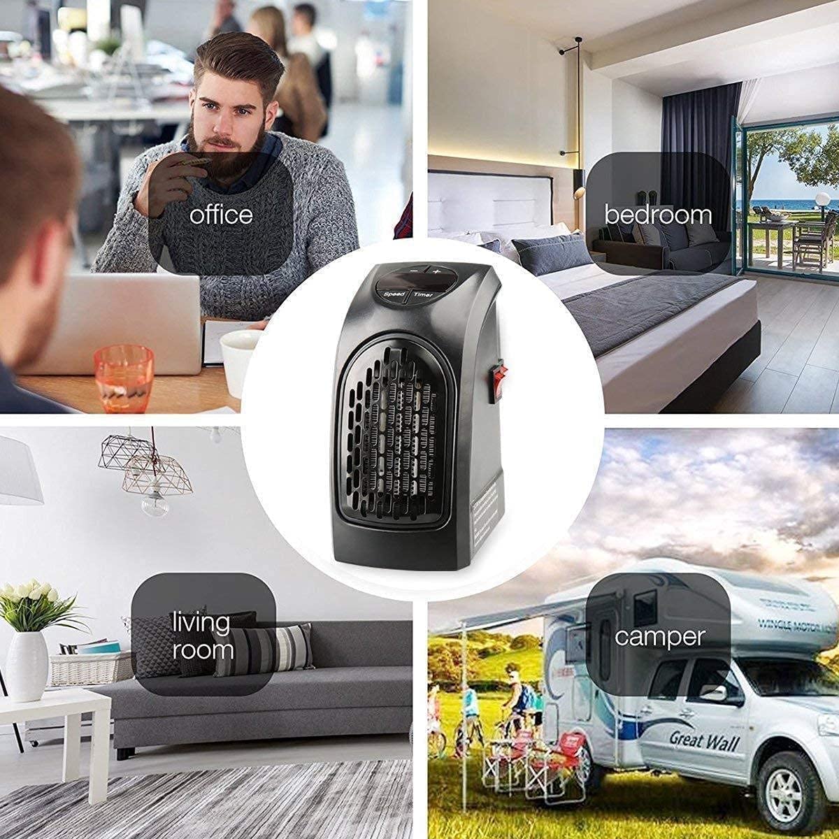 Electric Handy Heater|Wall-Outlet 400 Watts Electric Handy Room Heater