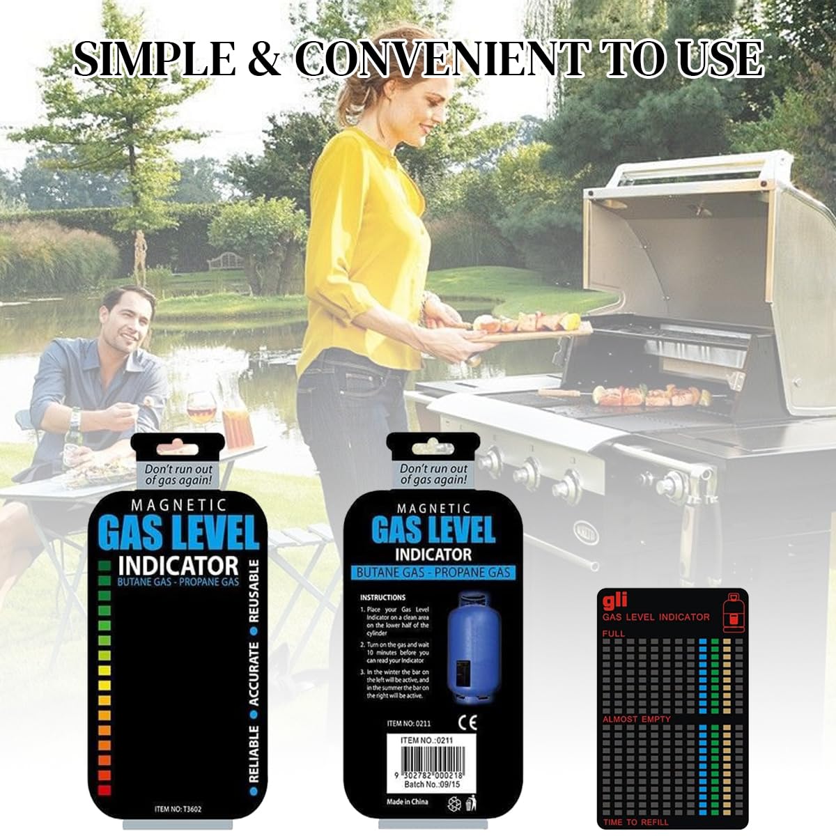 Gas Level Indicator, Propane Gauge for Propane Tank, Reusable Propane Fuel Level Indicator for Home and Kitchen