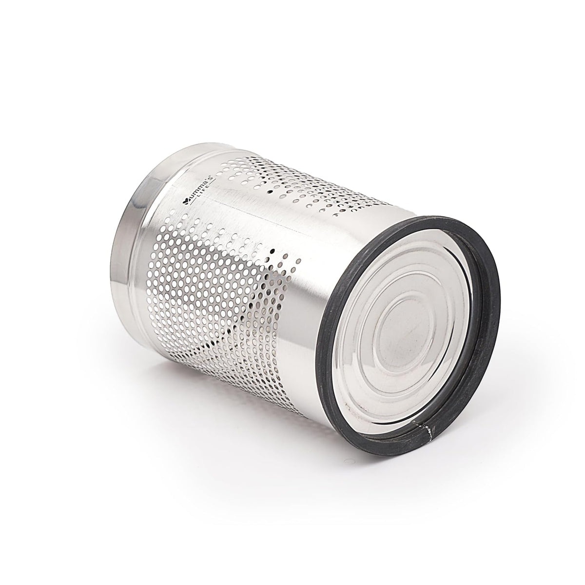 Stainless Steel 202 Perforated Design Open Top Dustbin - 25L | 10Inch (H) x 7 Inch (W)  Silver Trash Can with Anti-skid Base | For Bathroom, Bedroom, Kitchen & Toilet or Commercial Use