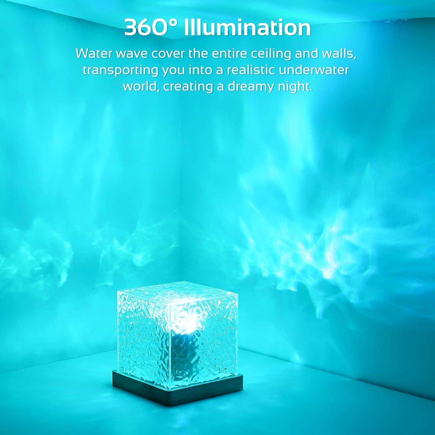 Gardino Ocean Wave, Romantic Warm Ocean Wave Water Night Light Projector 3D Water Wave Effect, Romantic LED Light Projector Projection Lamps
