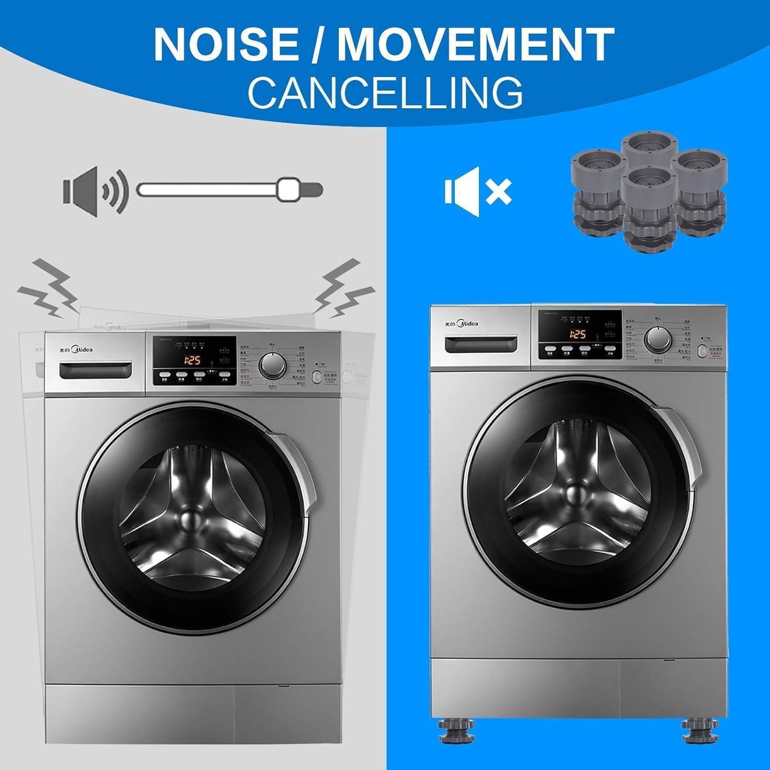 Anti-Vibration Pads for Washing Machine – Shock Absorber & Noise Cancelling Stand (400g)