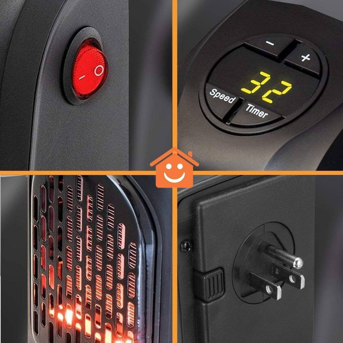 Electric Handy Heater|Wall-Outlet 400 Watts Electric Handy Room Heater