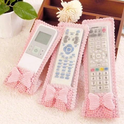 3Pc Remote Cover Set – Bow Knot Dust Covers for TV, AC, DTH, D2H, and More