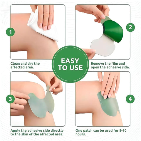 Herbal Knee Pain Relief Patch – Natural Chinese Heating Pads for Joint, Muscle & Arthritis Pain – Quick Relief Plaster for Back, Knee & Body Aches