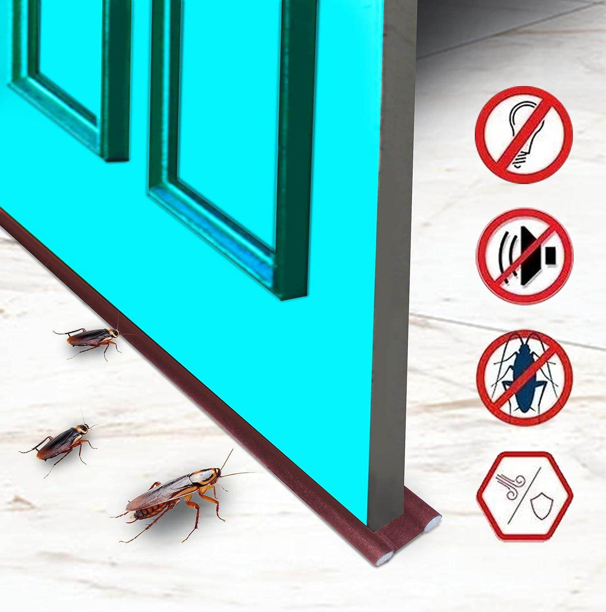 Gardino Door Bottom Sealing Guard for Home, Office, Hotel Reduce Noise, Insects, Wind Dust Weather from Outside Brown in Color Pack of 5