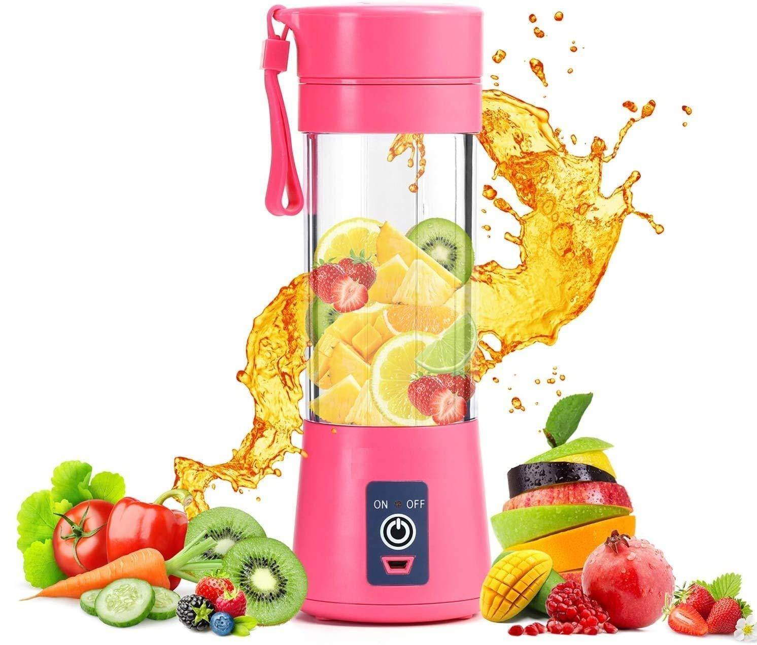 Mini Blender Fruit Mixer Machine Portable Electric Juicer grinder Cup 380ML Personal Blender Smoothie Maker USB Rechargeable (Multicolour)