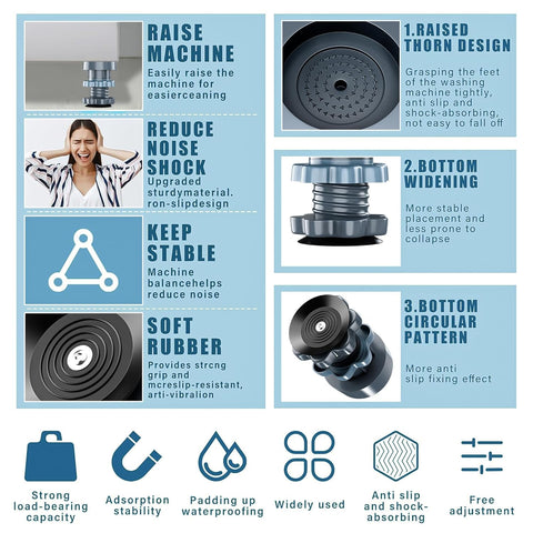 Anti-Vibration Pads for Washing Machine – Shock Absorber & Noise Cancelling Stand (400g)