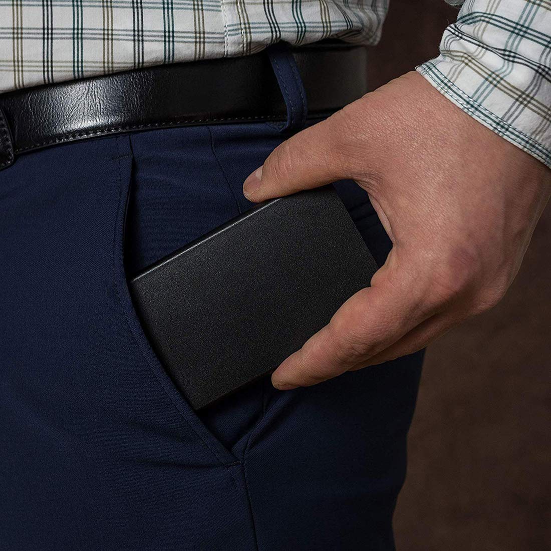 Black RFID Blocking Aluminium Pop-Up Card Holder – Secure Debit/Credit/ATM Wallet for Men & Women