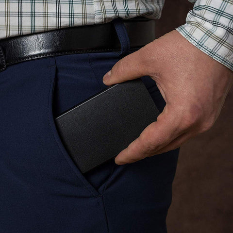 Black RFID Blocking Aluminium Pop-Up Card Holder – Secure Debit/Credit/ATM Wallet for Men & Women