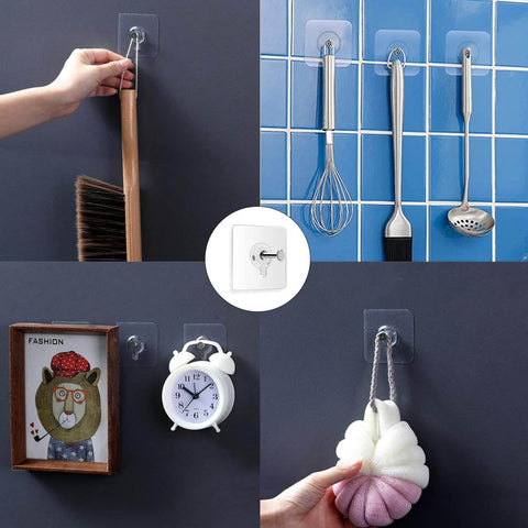 Self Adhesive Photo Frame Hooks - No Drilling, Heavy Duty Nail-Free Wall Hooks for Hanging Frames, Pictures & Home Decor